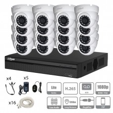DAHUA Kit vidéo surveillance 16 caméras dômes 2 Mégapixels